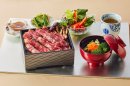 ▲淡路牛を使用したランチ限定「上肉重御膳」 ▲淡路牛を使用したランチ限定「上肉重御膳」
