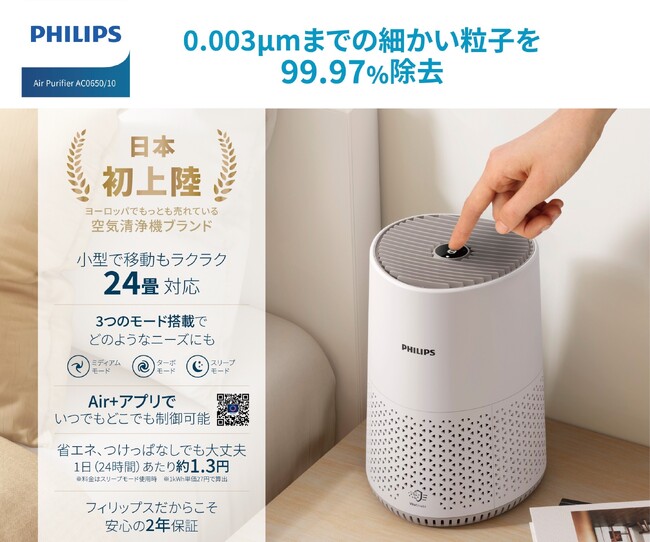 PHILIPS (フィリップス)空気清浄機2023新モデル「AC0650」日本初上陸！
