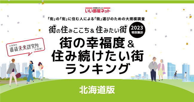 いい部屋ネット「街の幸福度 ＆ 住み続けたい街ランキング２０２３<北海道版＞」（街の住みここちランキング特別集計）発表
