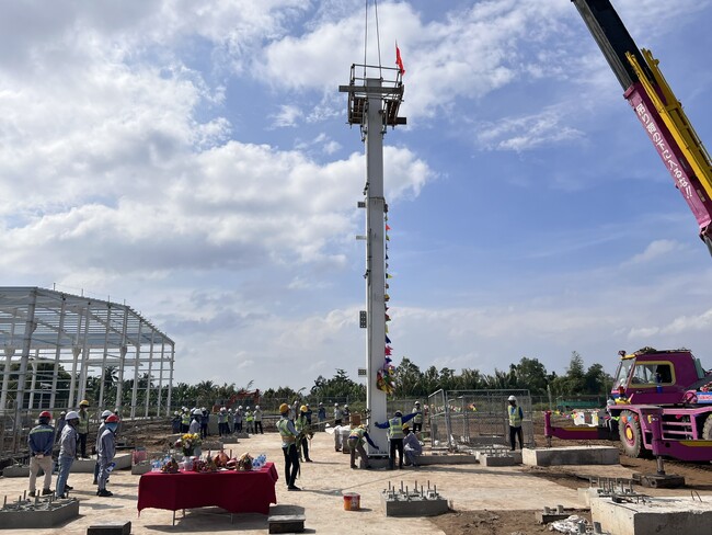 ベトナム国・ハウジャンバイオマス発電所、立柱式を執り行いました