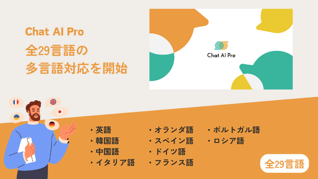ChatGPT×自社データフル活用のAIチャットボット「Chat AI Pro」が29言語の多言語対応を開始！