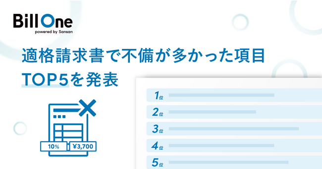 インボイス制度初月の月次決算が終了。適格請求書で不備が多かった項目トップ5を発表