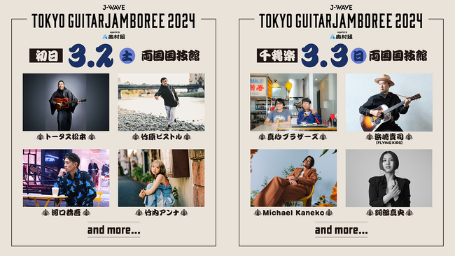 トータス松本、真心ブラザーズ、浜崎貴司（FLYING KIDS）、竹原ピストル、阿部真央ら出演決定！日本最大級のギター弾き語りフェス「ギタージャンボリー2024」第一弾出演者発表！