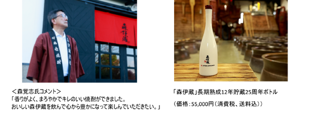 「森伊蔵」 長期熟成12年貯蔵 25周年ボトルを数量限定販売