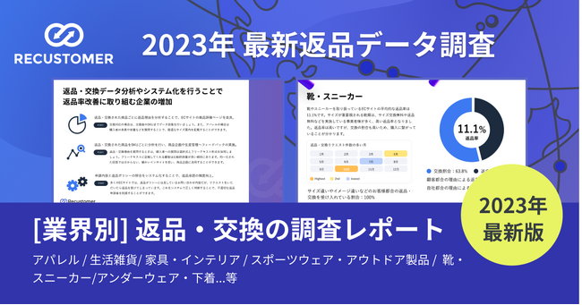 Recustomer、「2023年度 ECサイトの返品・交換データ調査レポート」を公開