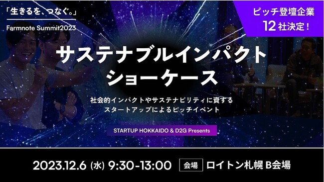 【Farmnote Summit 2023】サステナブルインパクトショーケース、ピッチ登壇企業12社決定！