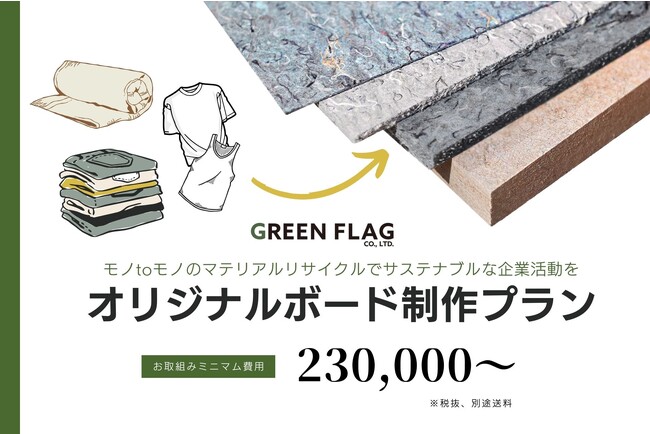 【SDGs】少量からできる繊維のマテリアルリサイクル「オリジナル再生繊維ボード制作プラン」開始のお知らせ