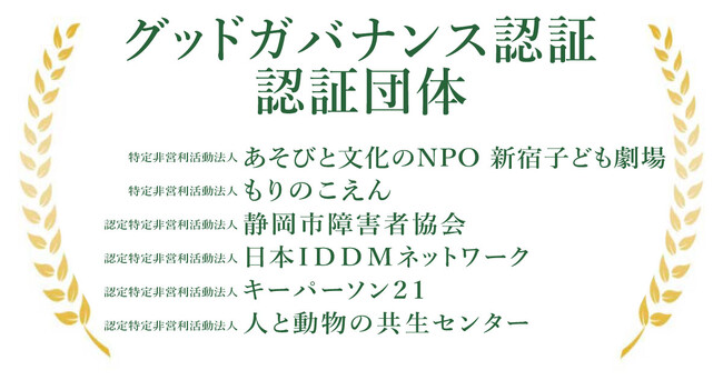 NPOの信頼性の証「グッドガバナンス認証」を新たに２団体が認証取得・４団体が認証更新へ
