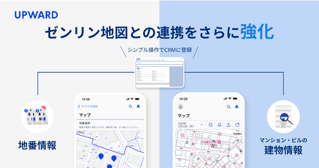 UPWARD、ゼンリン地図との機能連携をさらに強化