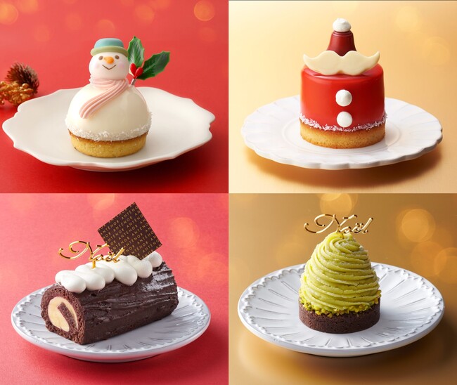 【アンテノール】雪だるまやサンタモチーフの可愛いミニクリスマスケーキ。ホリデーシーズン限定のプティガトーを12月１日より順次発売します。