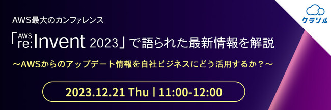 『「AWS re:Invent 2023」で語られた最新情報を解説』というテーマのウェビナーを開催