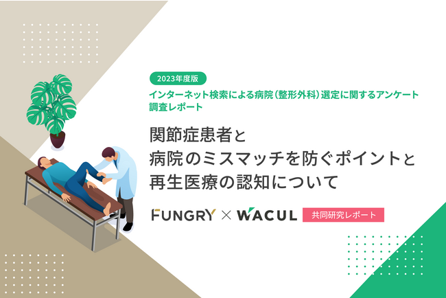 グループ会社のファングリー、関節症患者の病院・クリニック（整形外科）の選定プロセスをWACULと共同で調査、全調査データをまとめたレポートを公表
