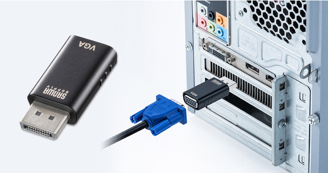 DisplayPortからの映像をVGAに変換するアダプタを発売