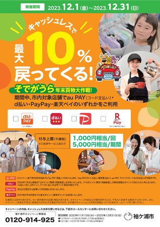 【最大5,000円ポイント還元！】「袖ケ浦市キャッシュレス決済ポイント還元」キャンペーンを12月1日（金）より開始