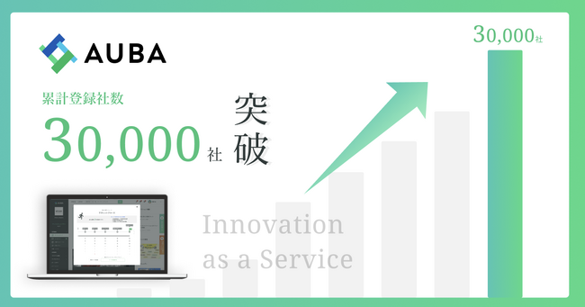 オープンイノベーションプラットフォーム「AUBA(アウバ)」、”Innovation as a Service（新規事業を意図的に生み出す）”として累計登録30,000社を突破。