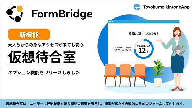 kintone連携サービス「FormBridge」に新機能「仮想待合室」が搭載