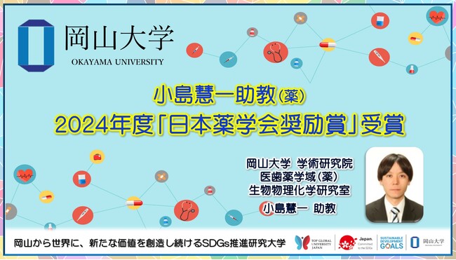 【岡山大学】学術研究院 医歯薬学域(薬)小島慧一助教 2024年度「日本薬学会奨励賞」受賞