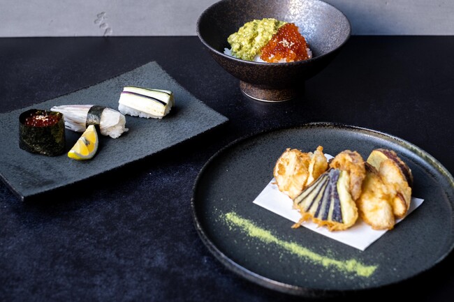 「ヴィーガン雲丹いくら丼」「ヴィーガン寿司」ほか全6品の動物性食材を使わない寿司天麩羅コースが登場【みなとみらい・KITCHEN MANE】