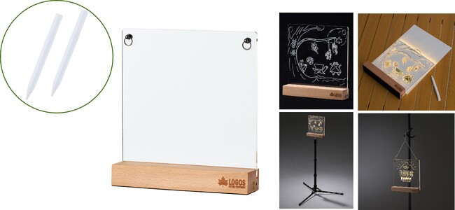 ペンでかいた絵や文字が光る！オリジナル看板で夜間のテント目印にも！繰り返し使える「光るお絵描きプレート」新発売！