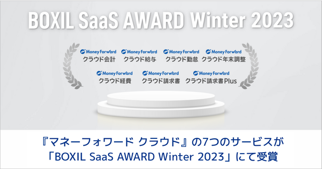 『マネーフォワード クラウド』、「BOXIL SaaS AWARD Winter 2023」にて受賞