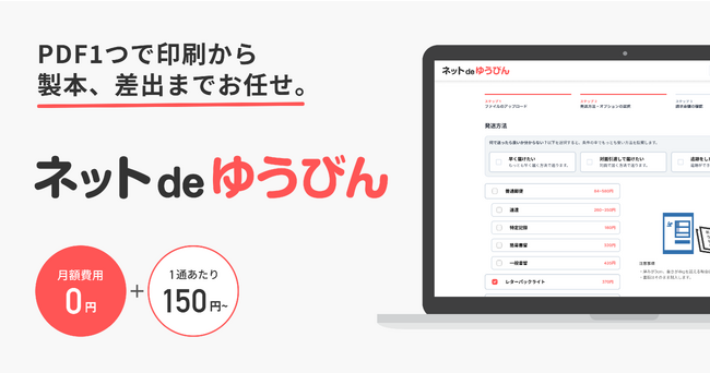 PDF1つで印刷から製本、差出までお任せ！クラウド郵便(R)︎を提供するatena、「ネットdeゆうびん」をリリース。