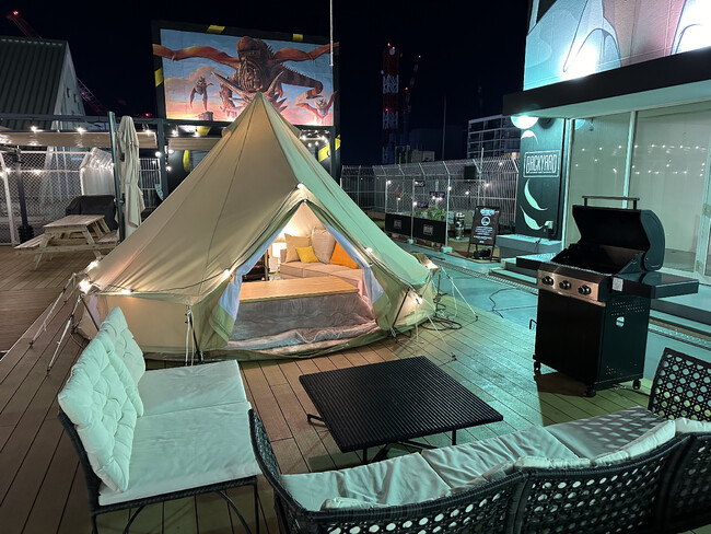 横浜駅5分！アート×音楽×BBQのビブレ屋上エンタメ施設「BACK YARD -Brooklyn Park Yokohama-」で都会的なグランピング体験ができる【SKY CAMP AREA】が登場！