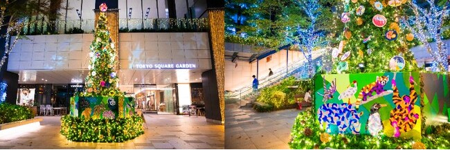 12/25まで 東京スクエアガーデンにてイワミズアサコ氏によるアパレル廃材や古布を使用したSDGsに寄与するシンボルツリー展示