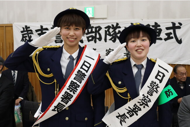 マレッツが行く！大淀一日警察署長に佐藤選手・芝田選手が就任！！