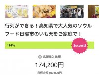 Makuakeにて公開約6時間で目標金額達成！高知のソウルフード【日曜市のいも天】の“あの秘伝の粉”が全国に！