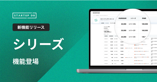 成長産業領域に特化した情報プラットフォーム「STARTUP DB」、スタートアップ企業の資金調達ラウンドを示す「シリーズ」を可視化