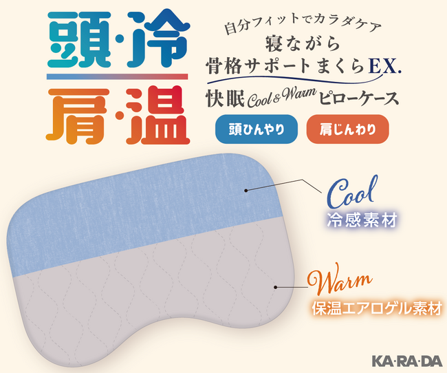 整体×骨盤サロン「カラダファクトリー」自分フィットでカラダケア 頭ひんやり・肩じんわり 「寝ながら骨格サポートまくらEX．専用（快眠 Cool＆Warmピローケース）」新発売