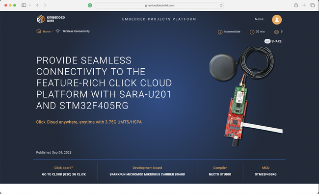 MIKROE、1500以上のClick boardを使用した100万件以上の設計を格納した世界最大の組み込みプロジェクト・プラットフォームEmbeddedWikiを発表