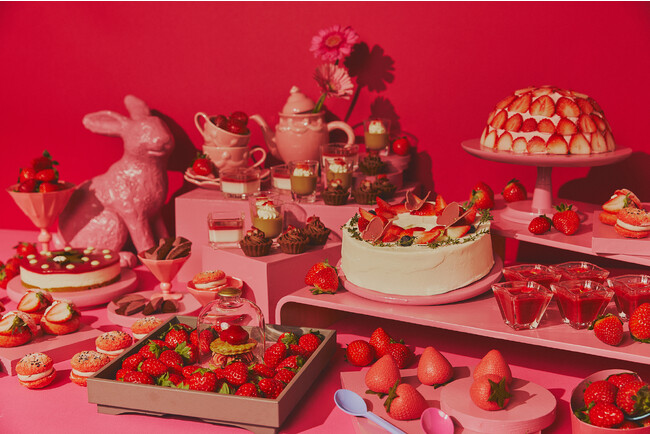 真っ赤ないちごに心ときめく レトロポップなスイーツビュッフェ「ストロベリーアフタヌーンスイーツビュッフェ ～ときめきいちご狩り～」