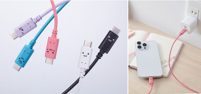 カラー別でかわいい顔つき！最大60W(20V/3A)で充電・データ転送が可能な「しろちゃん」シリーズのUSB-Cケーブルを新発売