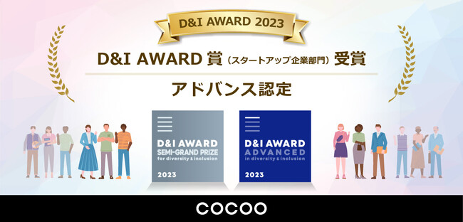 コクーがD＆Iをリードする企業を認定・表彰する「D＆I AWARD 2023」において、D&I AWARD賞（スタートアップ企業部門）を受賞