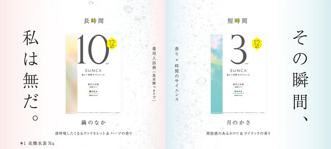 新ブランド「SUNCA（スンカ）」誕生。香りと時間のサイエンスで心と身体をケアする薬用入浴剤