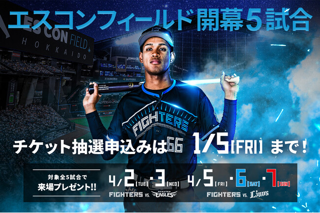 エスコンフィールド開幕5試合は全試合で来場プレゼント！