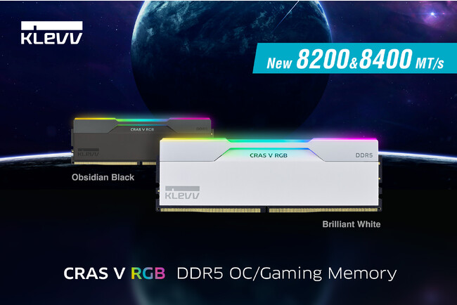 KLEVV、DDR5-8400を備えたCRAS V RGBの新製品ブリリアントホワイト・エディションを発表
