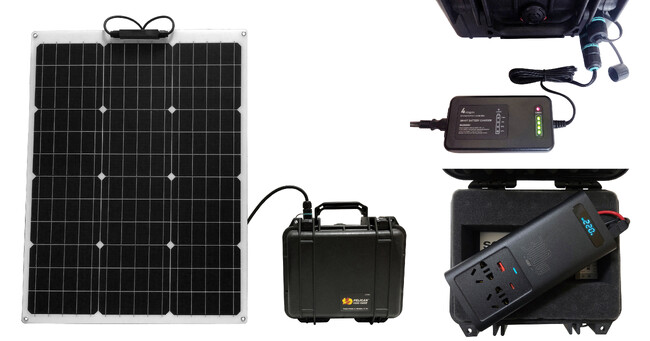 太陽光またはAC電源で充電でき、最大300WのAC220V正弦波出力および最大30WのPD3.0対応USB出力ができる、リン酸鉄リチウムイオン電池内蔵の海外用防水・防塵モバイルバッテリーを発売