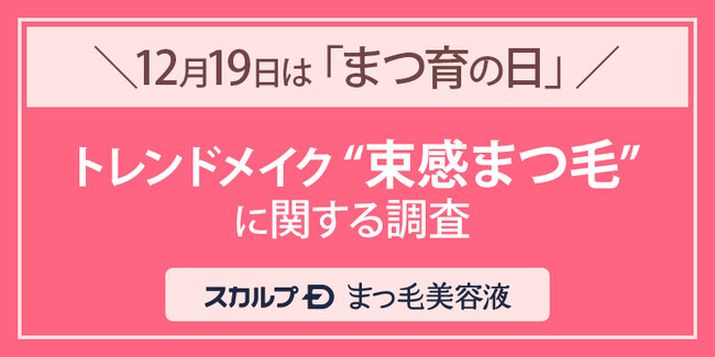 12/19はまつ育の日　Z世代に人気の“束感まつ毛”調査　束感まつ毛には長さ、太さ、カールキープの中で“太さ”が重要だという回答が最多　さらに、10代に次いで50代が束感まつ毛を理想の仕上がりだと回答