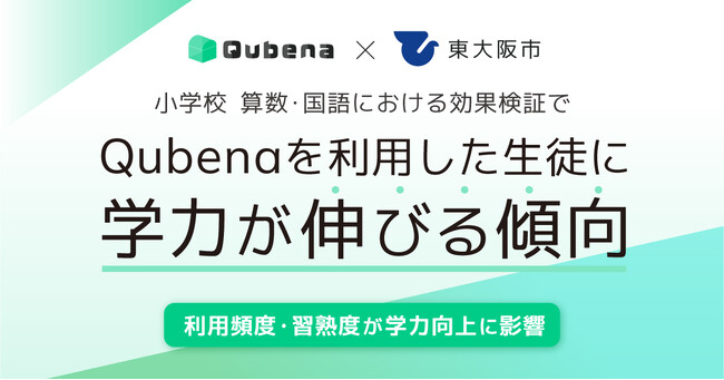 株式会社COMPASS 慶應義塾大学SFC研究所と連携し、大阪府東大阪市における「Qubena（キュビナ）」の活用と学力への影響について効果検証を実施・結果を発表