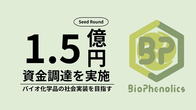 筑波大発、非可食バイオマスを原料に化学品を生産し、 循環型社会の実現を目指すBioPhenolics株式会社はANRI GREENから1.5億円の資金調達を実施