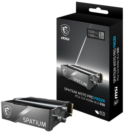 MSI、SPATIUMシリーズでPCIe Gen5対応のM.2 SSD「SPATIUM M570 PRO PCIe 5.0 NVMe M.2 2TB FROZR」を発表