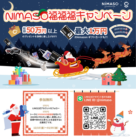 #NIMASO福福福キャンペーン開催決定!最大10,000円分Amazonギフトカードも？！