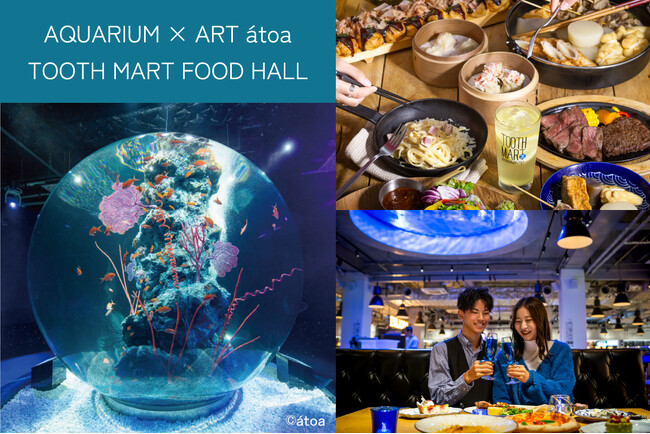 冬の神戸デートに♩神戸最大級のフードホール「TOOTH MART FOOD HALL」でatoa入場券付きプランを2023年12月20日（水）より販売開始！夜はメヤメヤのライトアップで特別なひとときを