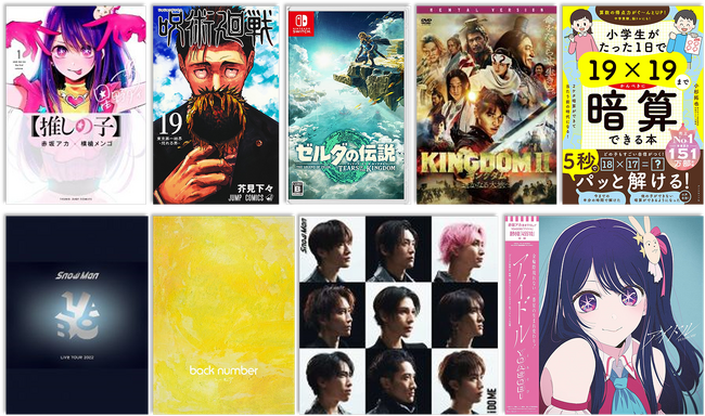 TSUTAYA 2023年 年間ランキング（販売・レンタル）発表！