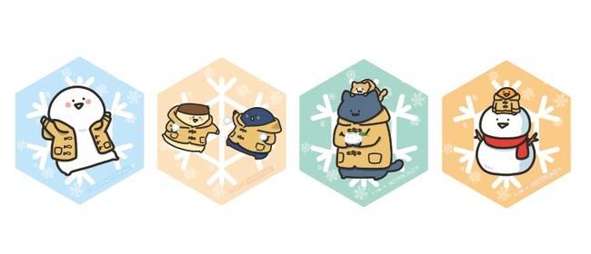 SNSで人気の『お文具といっしょ』のキャラクターが冬にぴったりのぬくぬくおでかけスタイルで登場。季節感のあるイラストの新グッズや特典で冬でもほっこり。