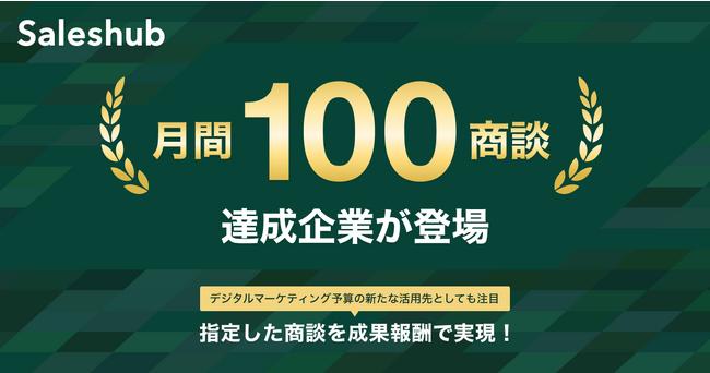 【顧客紹介サービスSaleshub】月間紹介提案社数4,000件規模に到達し、月100商談突破の導入企業登場へ