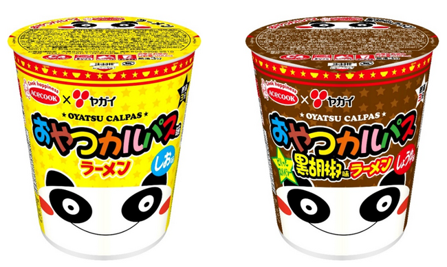 おやつカルパス味ラーメン、おやつカルパス黒胡椒味ラーメン 新発売