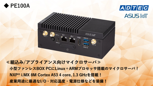 産業用/組込み用小型コンピュータ 新製品「PE100A」を2024年1月5日（金）発売
